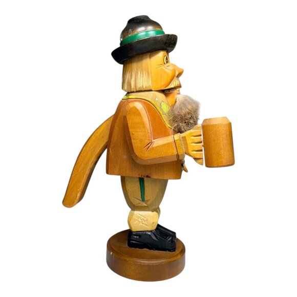 Vintage German Wooden Beer Drinker Nutcracker Figurine With Traditional Costume - Picture 3 of 8